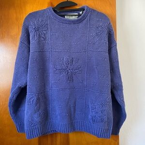 Northern Isles Hand Embroidered Blue Sweater